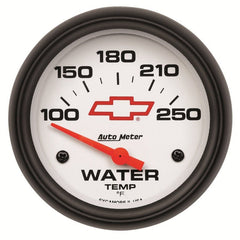 AutoMeter - AutoMeter Gauge Water Temp 2-5/8in. 100-250 Deg. F Electric Chevy Red Bowtie White - Demon Performance