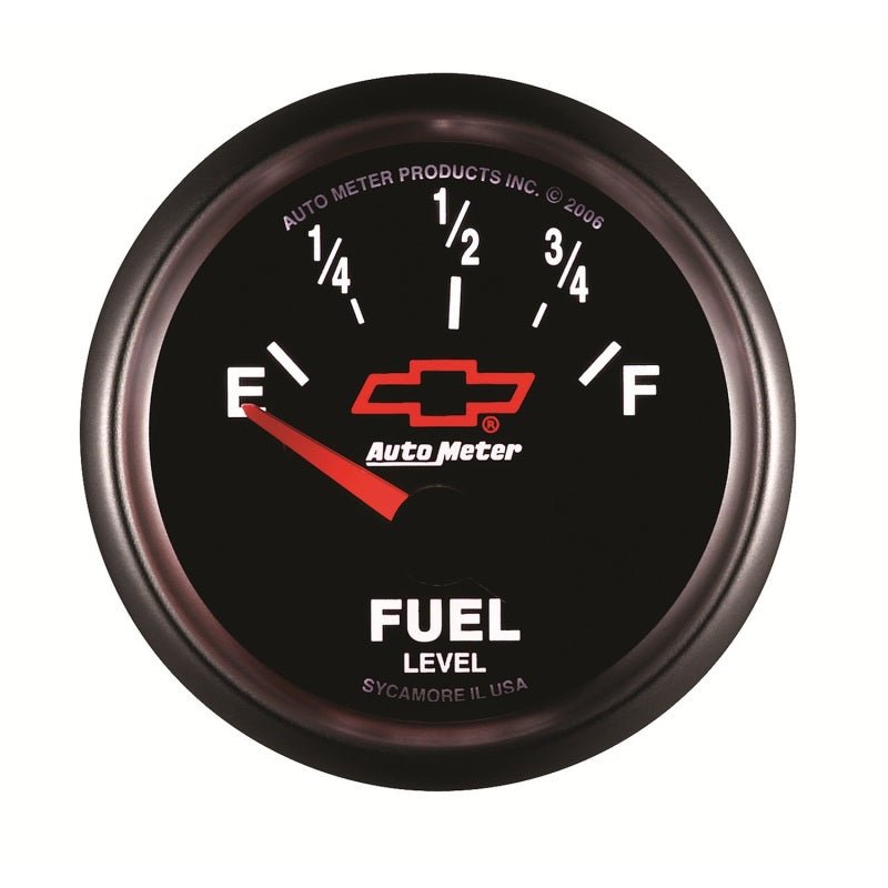 AutoMeter - Autometer GM Bowtie Black 2-1/16 Fuel Level, 0-90 , Air-Core 8-18V - Demon Performance