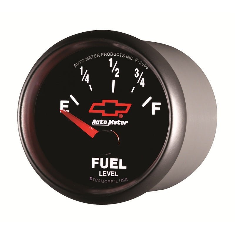 AutoMeter - Autometer GM Bowtie Black 2-1/16 Fuel Level, 0-90 , Air-Core 8-18V - Demon Performance
