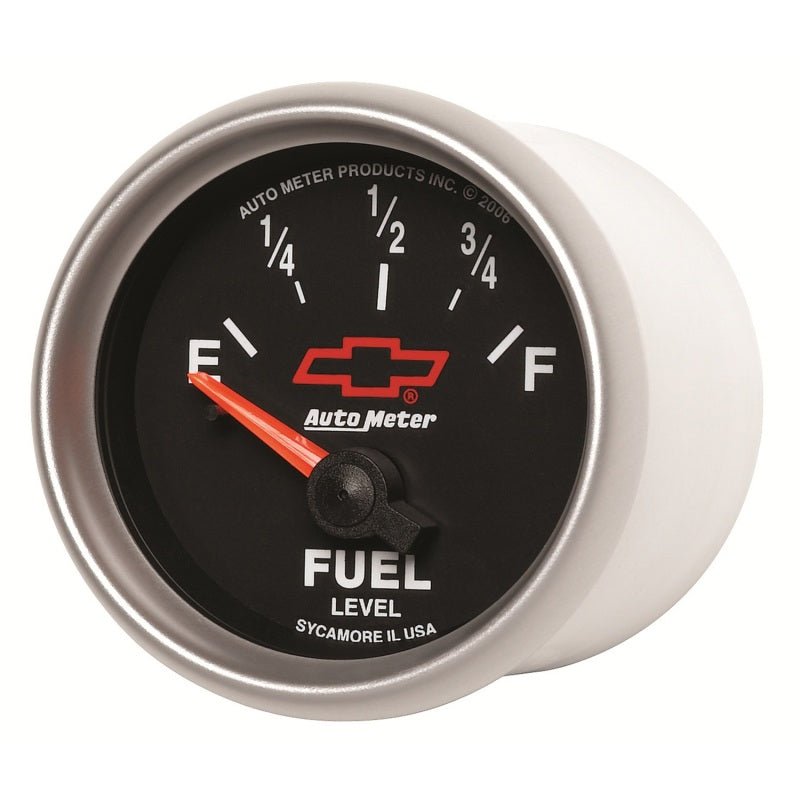 AutoMeter - Autometer GM Bowtie Black 2-1/16 Fuel Level, 0-90 , Air-Core 8-18V - Demon Performance