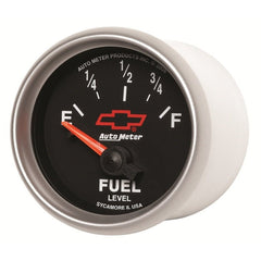 AutoMeter - Autometer GM Bowtie Black 2-1/16 Fuel Level, 0-90 , Air-Core 8-18V - Demon Performance