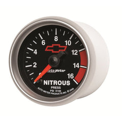 AutoMeter - Autometer GM Bowtie Black 2-1/16in 0-1600 PSI Nitrous Pressure - Digital Stepper Motor - Demon Performance