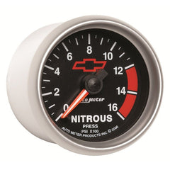AutoMeter - Autometer GM Bowtie Black 2-1/16in 0-1600 PSI Nitrous Pressure - Digital Stepper Motor - Demon Performance