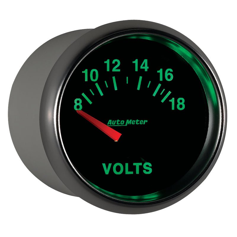 AutoMeter - Autometer GS 52mm 8-18 Volts Short Sweep Electronic Voltmeter Gauge - Demon Performance