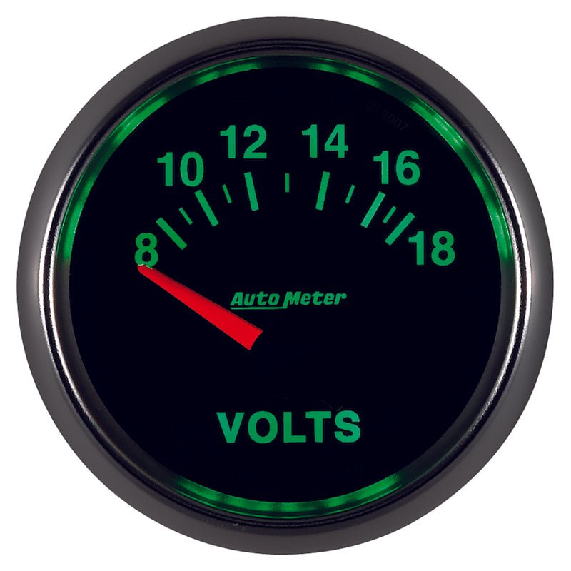 AutoMeter - Autometer GS 52mm 8-18 Volts Short Sweep Electronic Voltmeter Gauge - Demon Performance