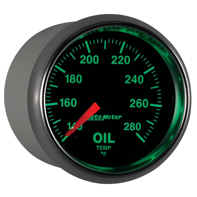 AutoMeter - Autometer GS Series 2-1/16in Oil Temperature Gauge 140-280 Degrees Electric Full Sweep - Demon Performance