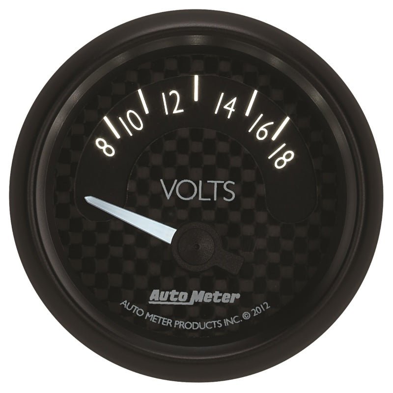 AutoMeter - Autometer GT Series 52mm Short Sweep Electronic 8-18 Volts Voltmeter - Demon Performance