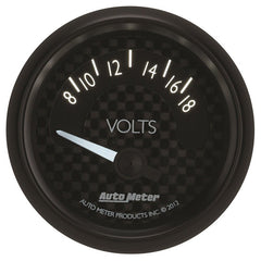 AutoMeter - Autometer GT Series 52mm Short Sweep Electronic 8-18 Volts Voltmeter - Demon Performance
