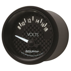 AutoMeter - Autometer GT Series 52mm Short Sweep Electronic 8-18 Volts Voltmeter - Demon Performance