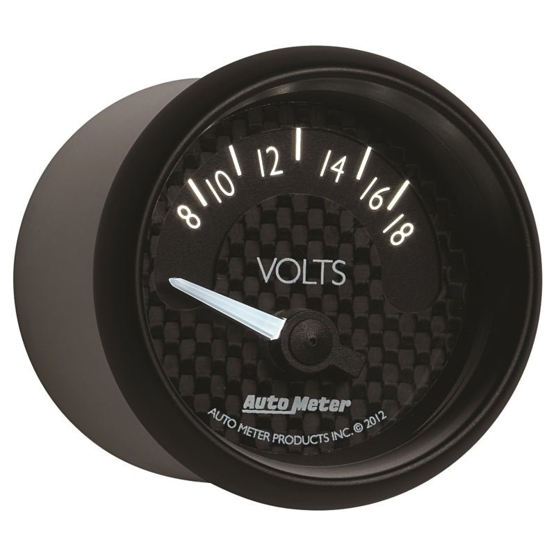 AutoMeter - Autometer GT Series 52mm Short Sweep Electronic 8-18 Volts Voltmeter - Demon Performance