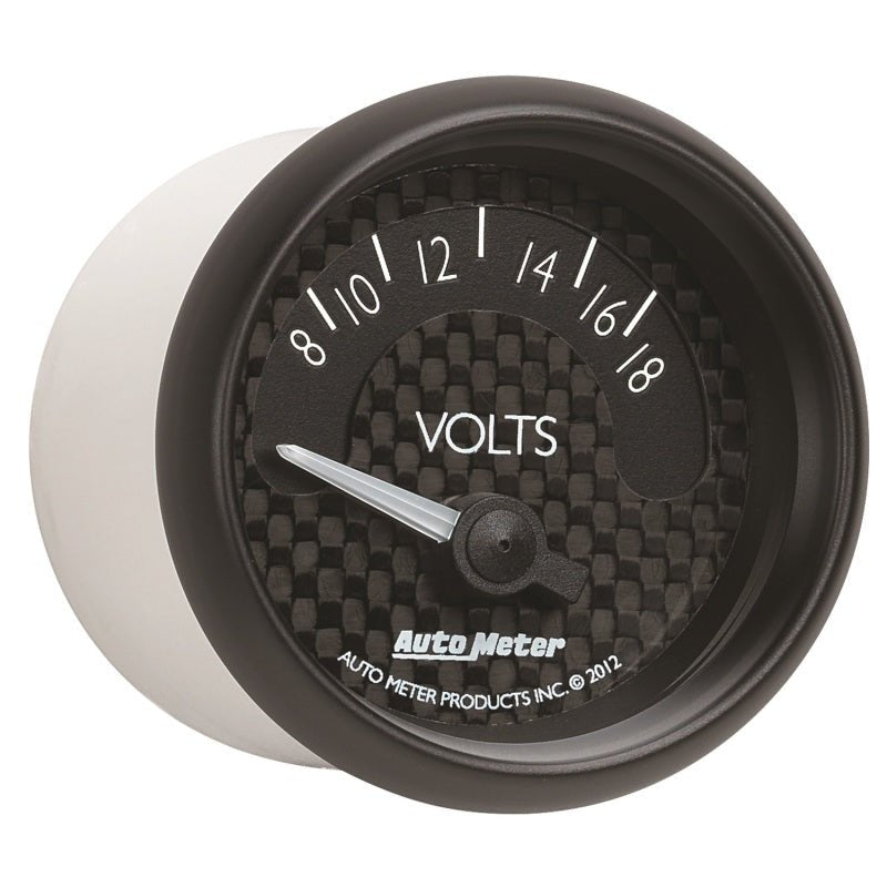 AutoMeter - Autometer GT Series 52mm Short Sweep Electronic 8-18 Volts Voltmeter - Demon Performance