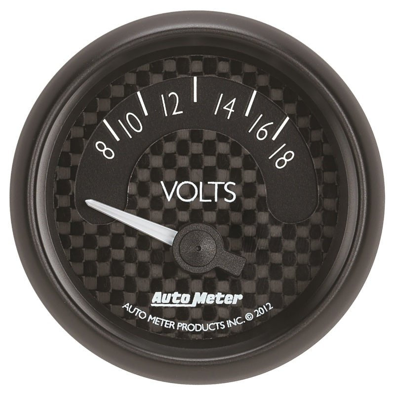 AutoMeter - Autometer GT Series 52mm Short Sweep Electronic 8-18 Volts Voltmeter - Demon Performance
