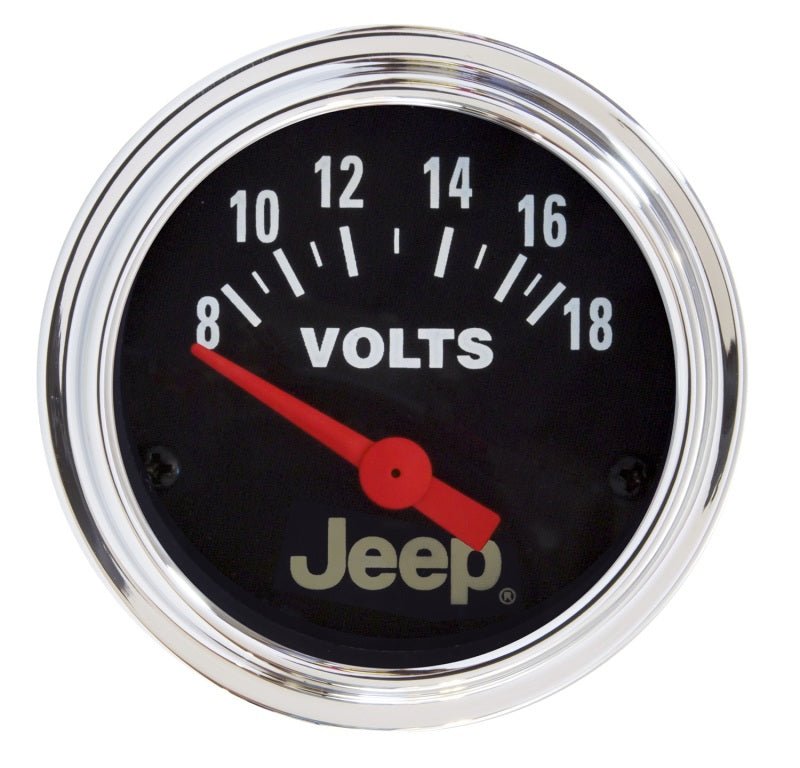 AutoMeter - Autometer Jeep 52mm 8-18 Volts Short Sweep Electronic Voltmeter Gauge - Demon Performance