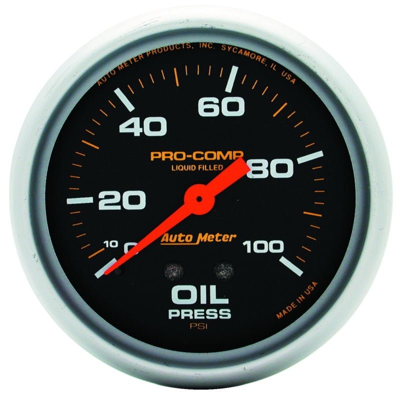 AutoMeter - Autometer Liquid Filled Mechanical 66.7mm 0-100 PSI Oil Pressure Gauge - Demon Performance