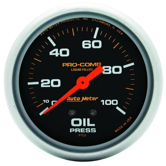 AutoMeter - Autometer Liquid Filled Mechanical 66.7mm 0-100 PSI Oil Pressure Gauge - Demon Performance