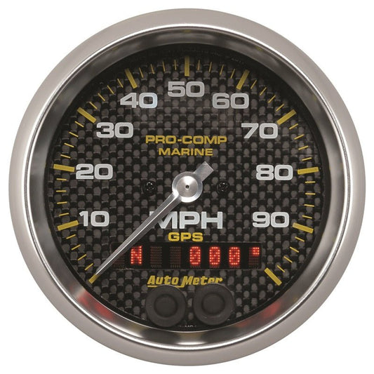 AutoMeter - Autometer Marine Carbon Fiber 3-3/8in 100MPH GPS Speedometer Gauge - Demon Performance