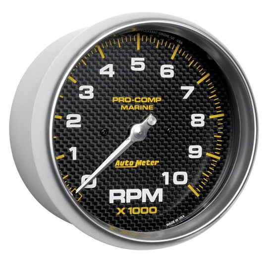 AutoMeter - Autometer Marine Carbon Fiber 5in 10K RPM In-Dash Tachometer Gauge - Demon Performance