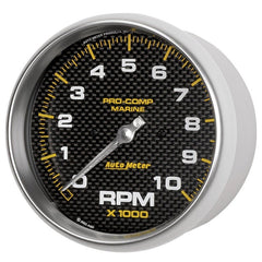 AutoMeter - Autometer Marine Carbon Fiber 5in 10K RPM In-Dash Tachometer Gauge - Demon Performance