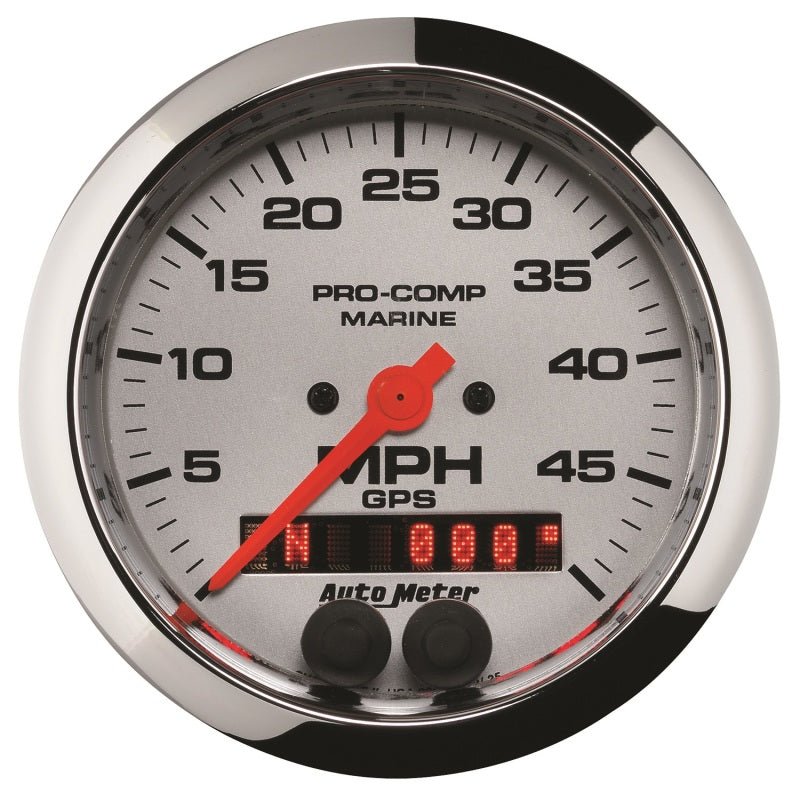 AutoMeter - Autometer Marine Chrome Ultra-Lite 3-3/8in 50MPH GPS Speedometer Gauge - Demon Performance