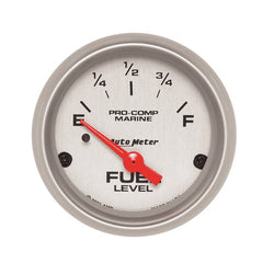 AutoMeter - Autometer Marine Silver Ultra-Lite 2-1/16in Electric Fuel Level Gauge - Demon Performance