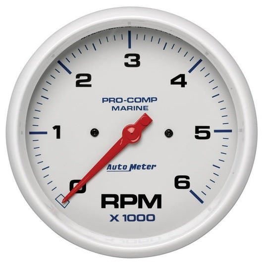 AutoMeter - Autometer Marine White Ultra-Lite 5in In-Dash Tachometer 0-6K RPM - Demon Performance