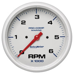 AutoMeter - Autometer Marine White Ultra-Lite 5in In-Dash Tachometer 0-6K RPM - Demon Performance