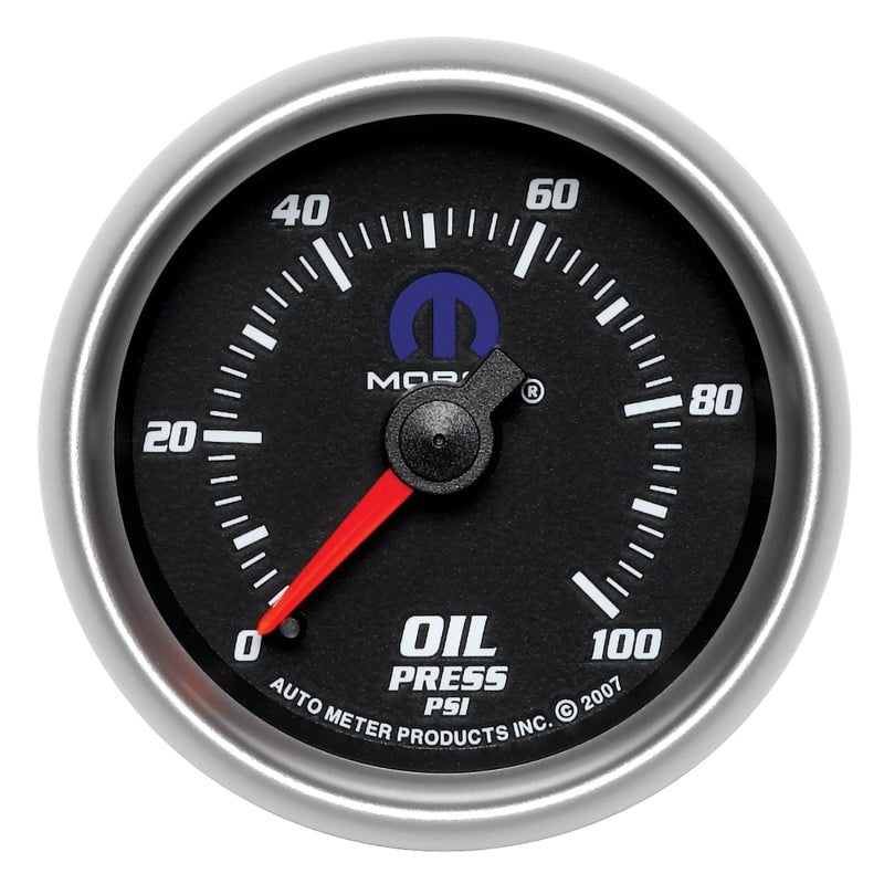 AutoMeter - Autometer Mopar 2-1/16in Mechanical 100PSI Oil Pressure Gauge - Demon Performance
