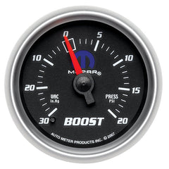 AutoMeter - Autometer Mopar 52.4mm 30 Hg/20 PSI Vacuum/Boost Gauge - Demon Performance