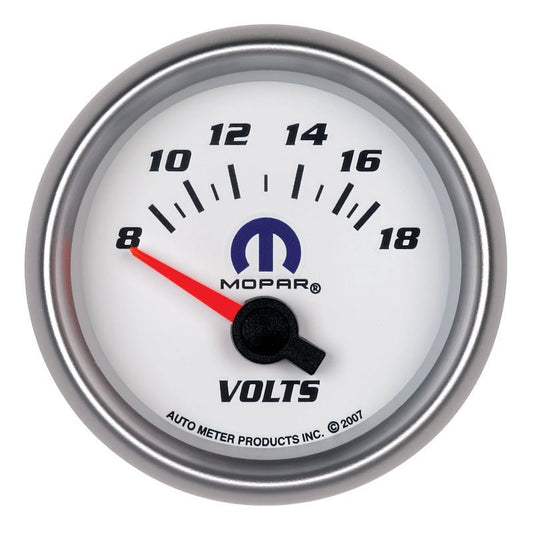 AutoMeter - Autometer Mopar 52.4mm SSE 8-18 Volts Voltmeter Gauge - Demon Performance
