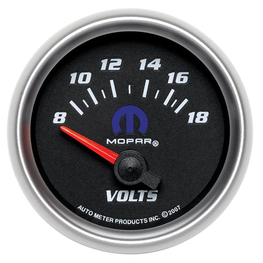 AutoMeter - Autometer Mopar 52.4mm SSE 8-18 Volts Voltmeter Gauge - Demon Performance