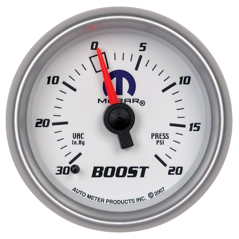 AutoMeter - Autometer Mopar 52mm Mechanical 30 In Hg-Vac/20 PSI Vacuum/Boost Gauge - Demon Performance