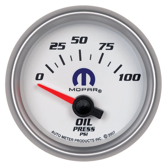 AutoMeter - Autometer Mopar 52mm Short Sweep Electronic 0-100 PSI Oil Pressure Gauge - Demon Performance
