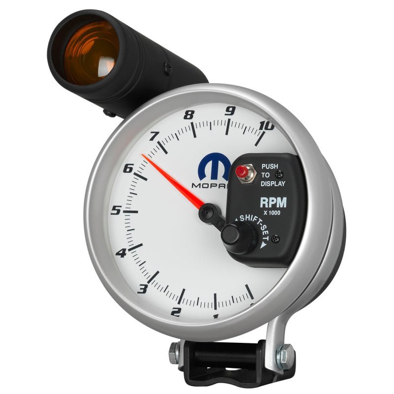 AutoMeter - Autometer Mopar 5in / 10k RPM / Pedestal Mount White Tachometer w/ Shift Light - Demon Performance