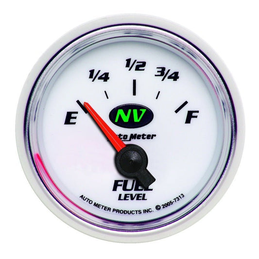 AutoMeter - Autometer NV 2-1/16in 0 Ohms - Empty To 90 Ohms - Full Electric Fuel Level Gauge - Demon Performance