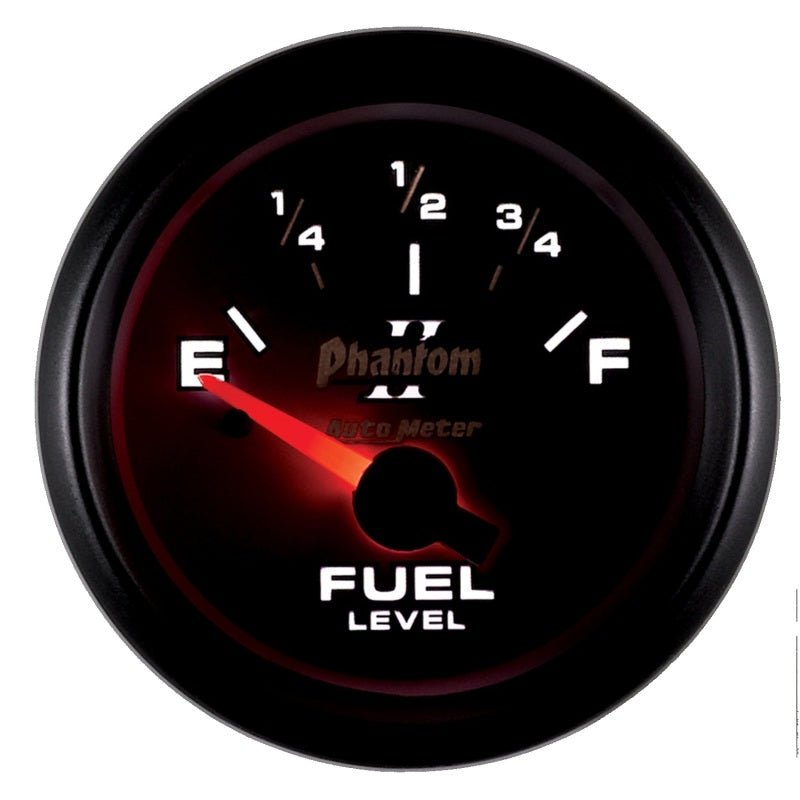 AutoMeter - Autometer Phantom 2-1/16in 0-90 OHM Fuel Level Gauge - Demon Performance
