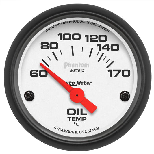 AutoMeter - Autometer Phantom 2-1/16in 60-170 Deg F Electronic Oil Temperature Gauge - Demon Performance