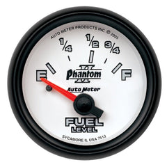 AutoMeter - Autometer Phantom 2-1/16in 73-10 OHM Fuel Level Gauge - Demon Performance
