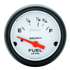 AutoMeter - Autometer Phantom 2-1/16in Electrical Fuel Level Gauge 16-158 Ohms - Demon Performance