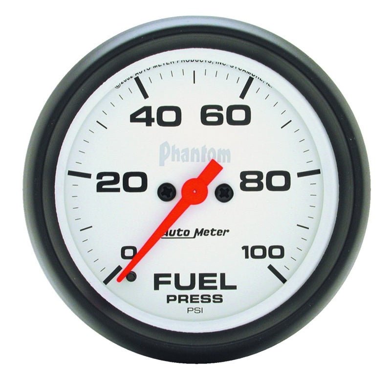 AutoMeter - Autometer Phantom 2-5/8in 0-100 PSI Fuel Pressure Gauge - Demon Performance
