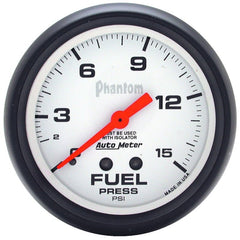 AutoMeter - Autometer Phantom 2 5/8in 15psi Mechanical w/ Isolator Fuel Pressure Gauge - Demon Performance