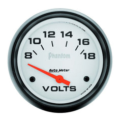 AutoMeter - Autometer Phantom 2-5/8in 8-18V SSE Voltmeter - Demon Performance