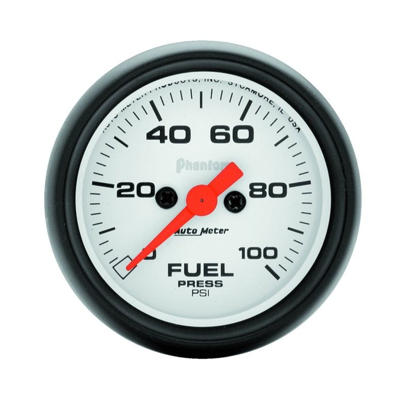 AutoMeter - Autometer Phantom 52mm 0-100 PSI Fuel Pressure Gauge - Demon Performance