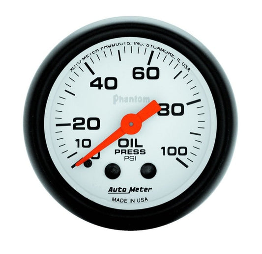 AutoMeter - Autometer Phantom 52mm 0-100 PSI Mechanical Oil Pressure Gauge - Demon Performance