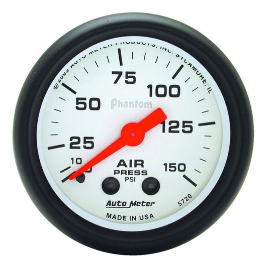 AutoMeter - Autometer Phantom 52mm 0-150 PSI Mechanical Air Pressure Gauge - Demon Performance