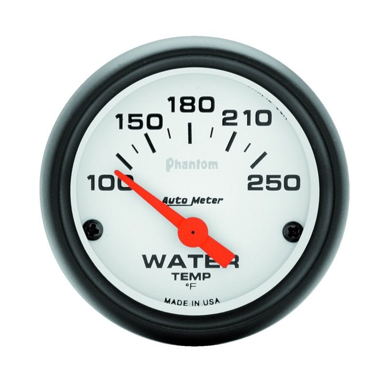 AutoMeter - Autometer Phantom 52mm 100-250 Deg F Electronic Water Temp Gauge - Demon Performance