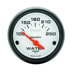 AutoMeter - Autometer Phantom 52mm 100-250 Deg F Electronic Water Temp Gauge - Demon Performance