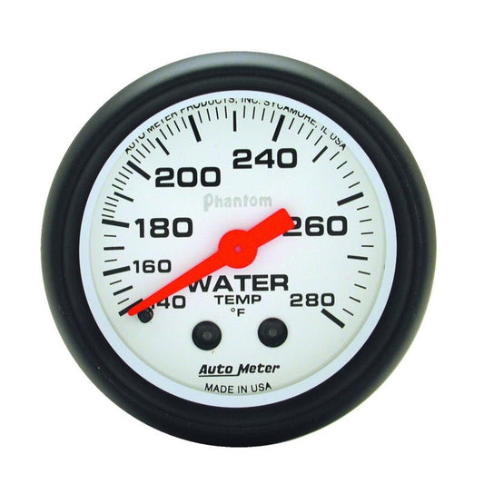 AutoMeter - Autometer Phantom 52mm 140-280 Deg F Mechanical Water Temp Gauge - Demon Performance
