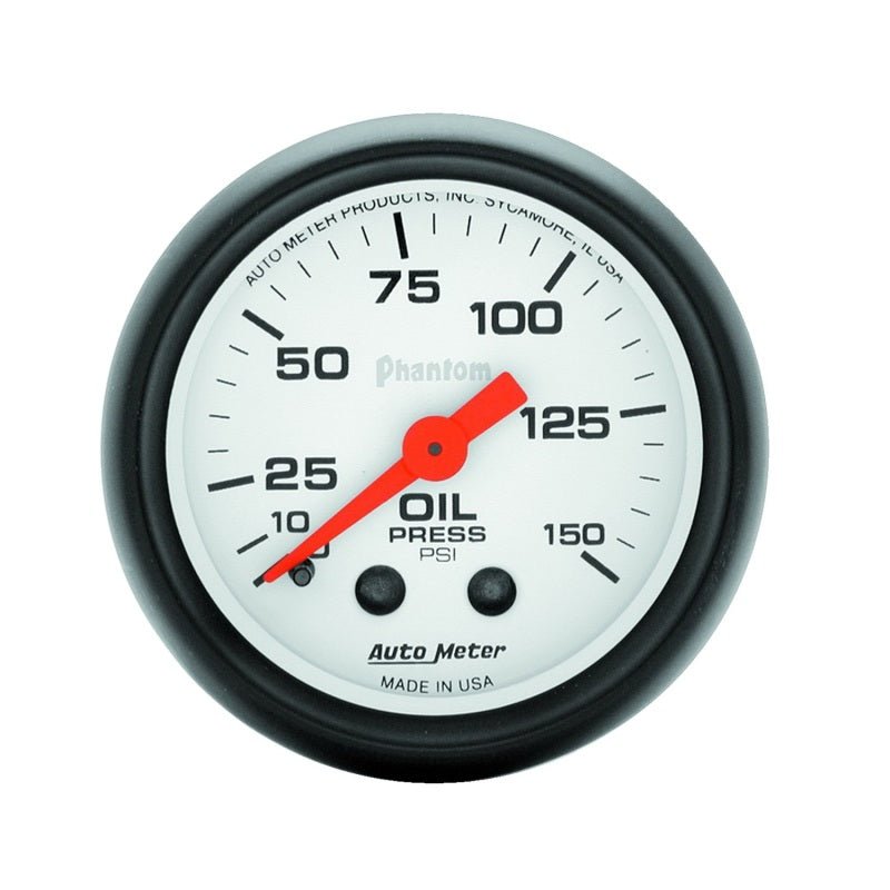 AutoMeter - Autometer Phantom 52mm 150 PSI Mechanical Oil Pressure Gauge - Demon Performance