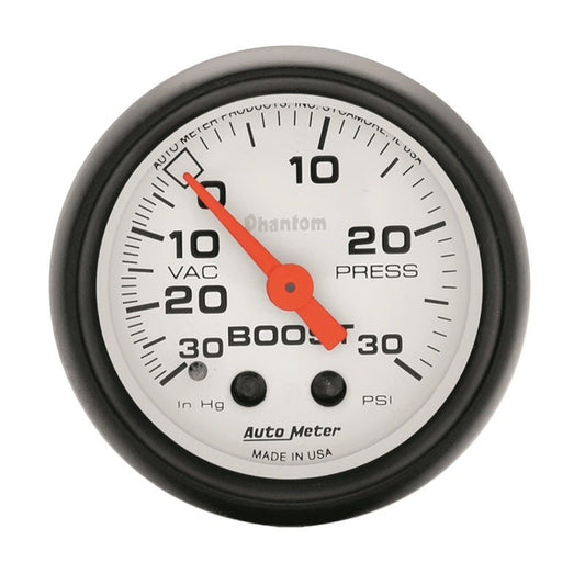 AutoMeter - Autometer Phantom 52mm 30 PSI Mechanical Boost Gauge - Demon Performance