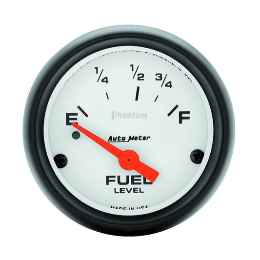 AutoMeter - Autometer Phantom 52mm 73 Ohm Empty-10 Ohm Fuel Short Sweep Electric Fuel Level Gauge - Demon Performance